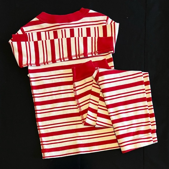 Boy Girl Hanna Andersson Red White Stripe Long John Pajamas 100 4 Valentine Day - Picture 4 of 4